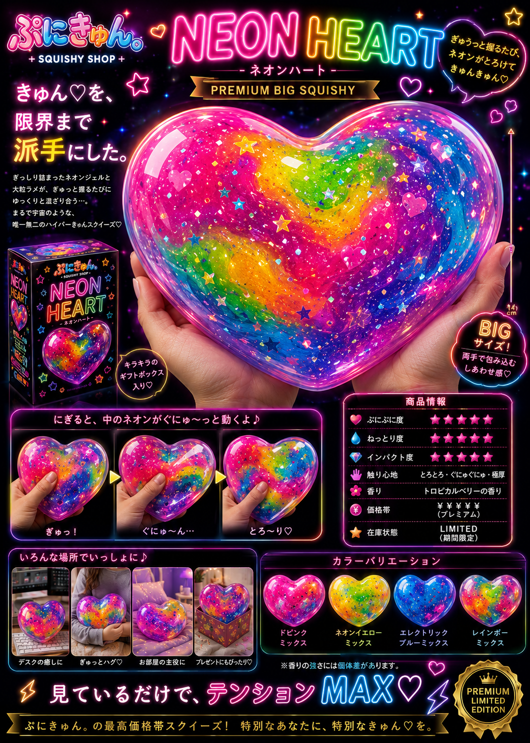 NEON HEART プレミアムビッグスクイーズの商品ビジュアル